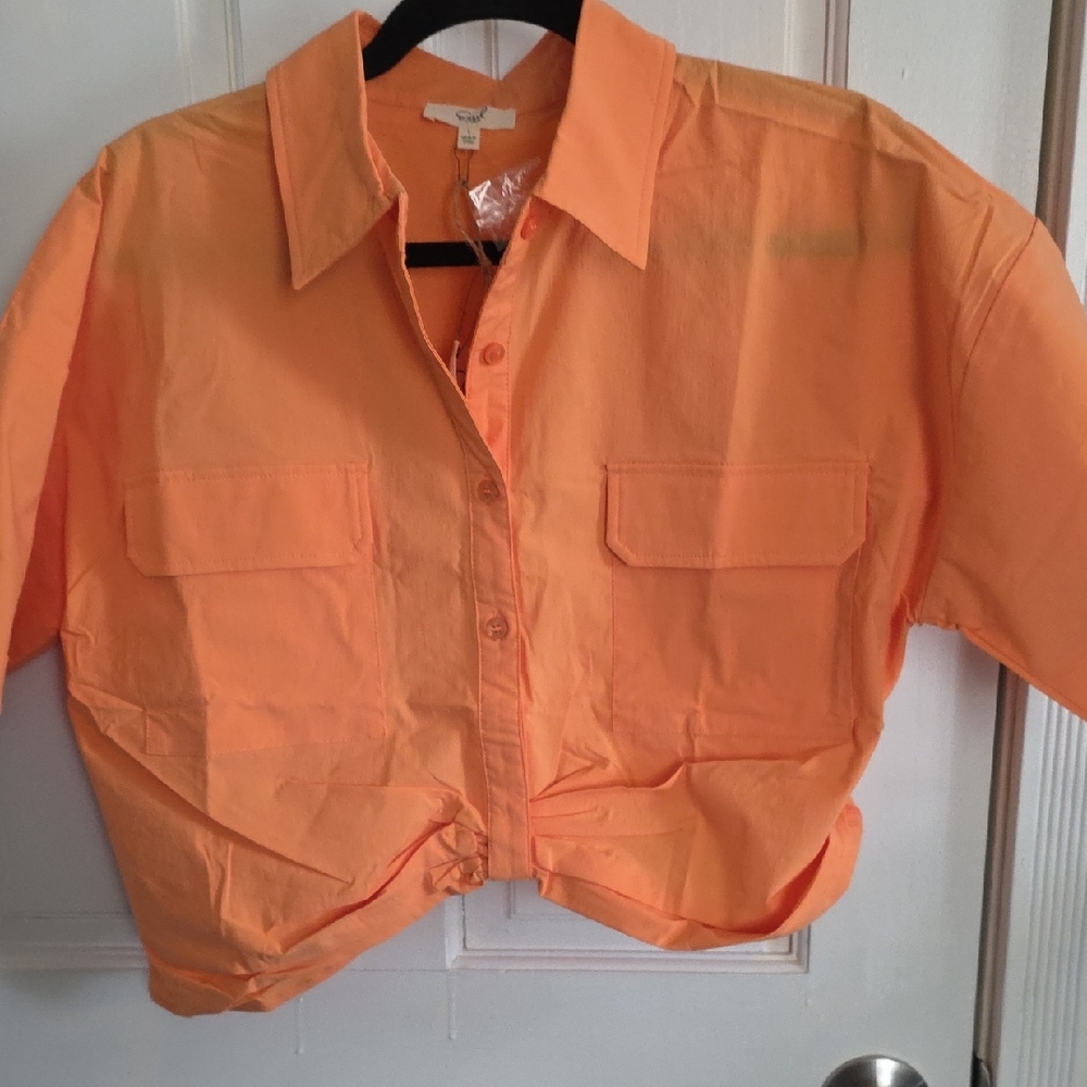 Easel Top New With Tags Vibrant Orange Shirt